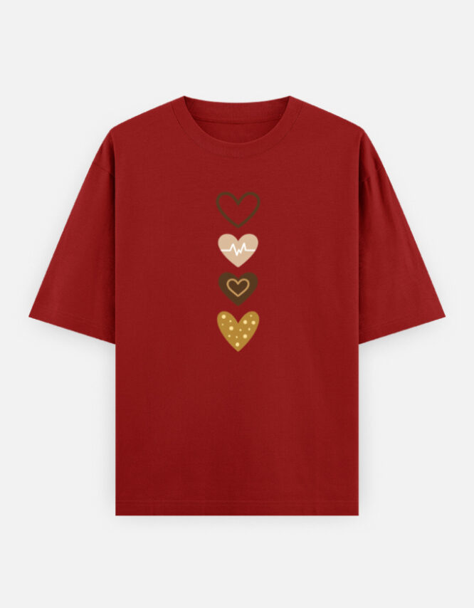 4 Hearts - Oversized Classic T-Shirt - Image 6