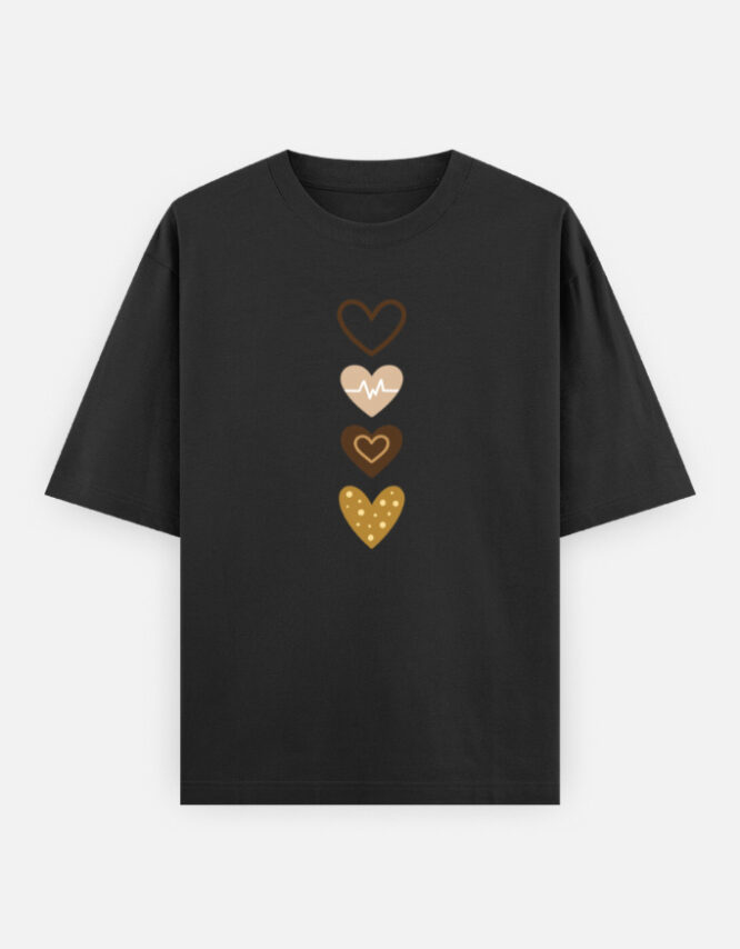 4 Hearts - Oversized Classic T-Shirt - Image 3