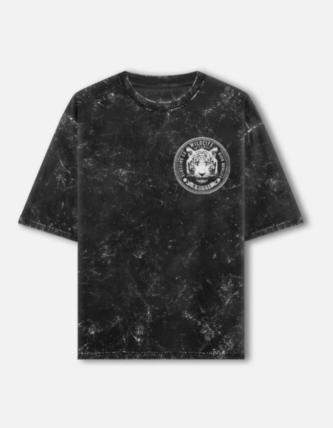 Wild Life- Acid Washed Oversized Tee
