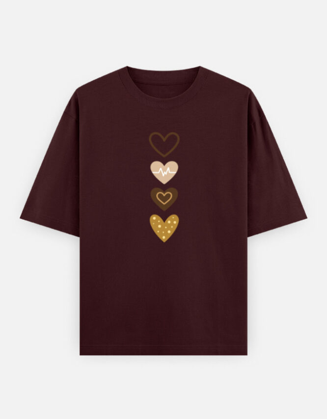 4 Hearts - Oversized Classic T-Shirt - Image 7