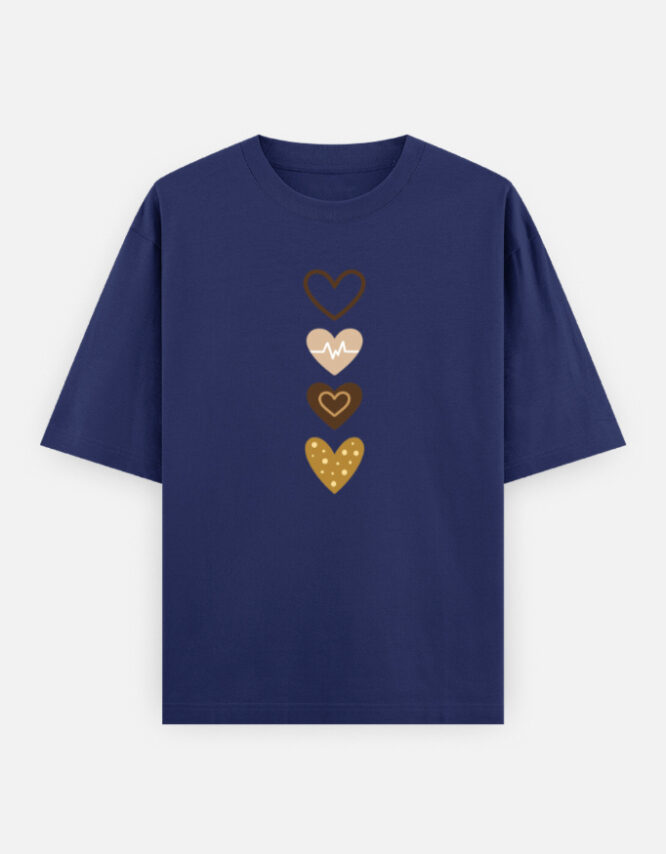 4 Hearts - Oversized Classic T-Shirt - Image 5