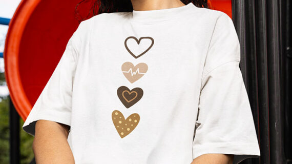 4 Hearts - Oversized Classic T-Shirt