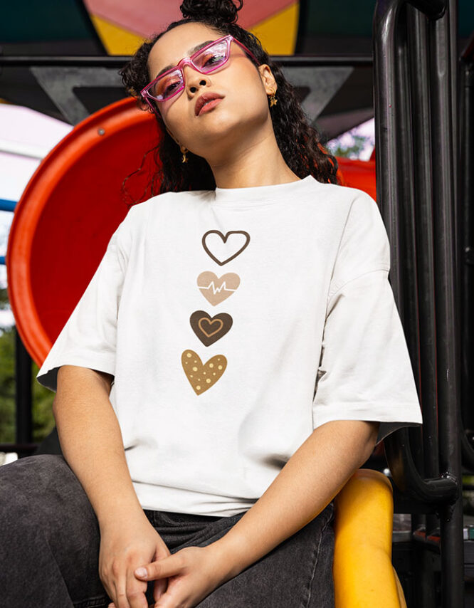 4 Hearts - Oversized Classic T-Shirt